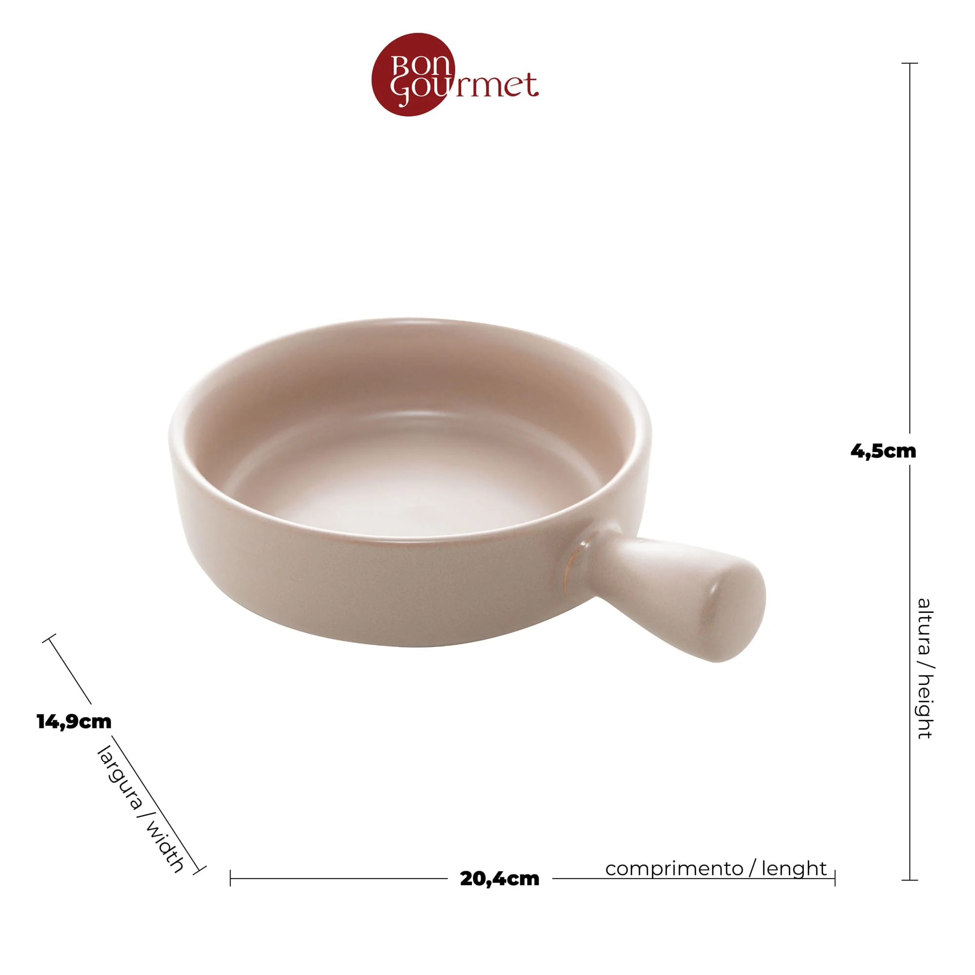 Mini Travessa Panelinha Porcelana Nordica Cinza Matt - 20 cm - Image 4