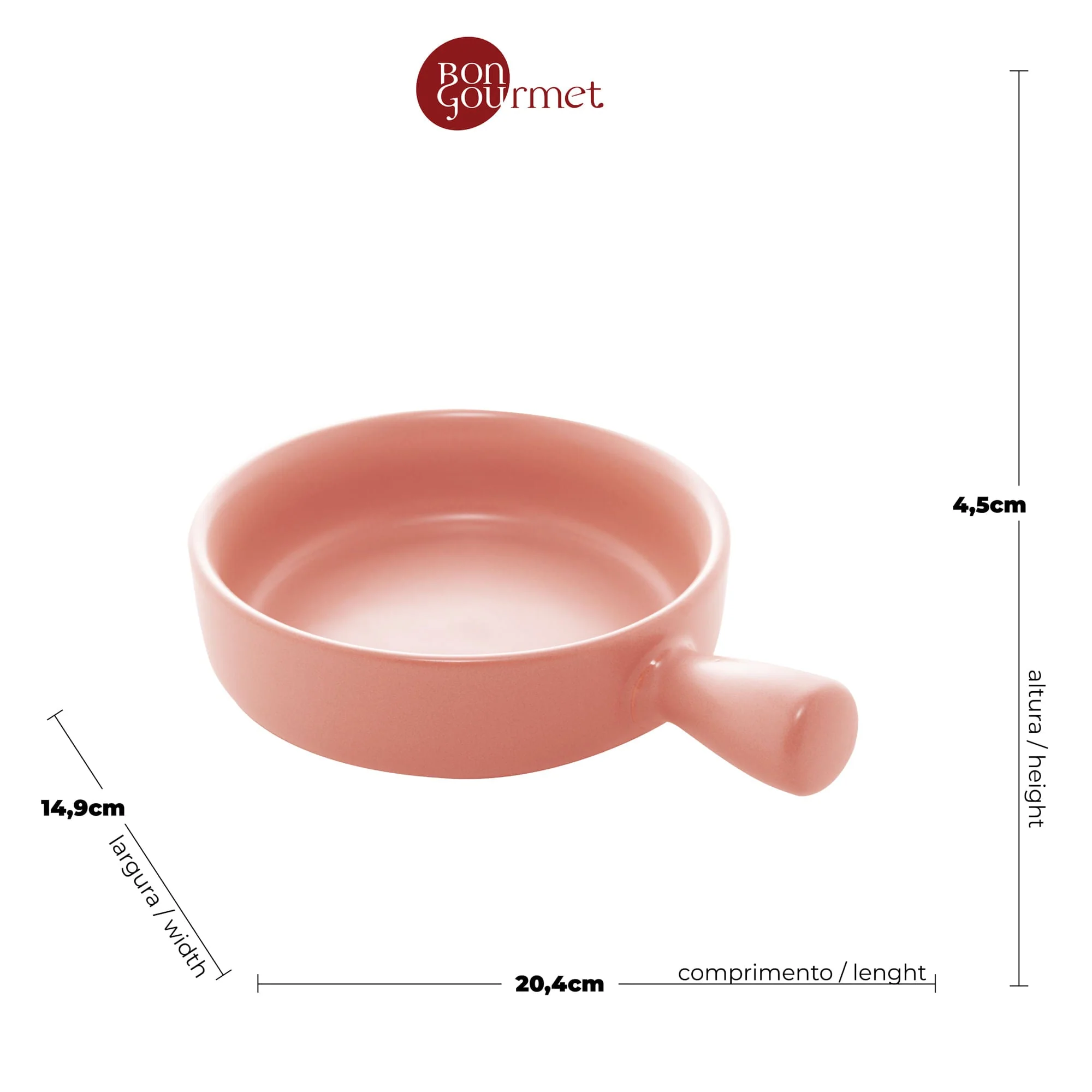 Mini Travessa Panelinha Porcelana Nordica Rosa Matt - 20 cm - Image 4