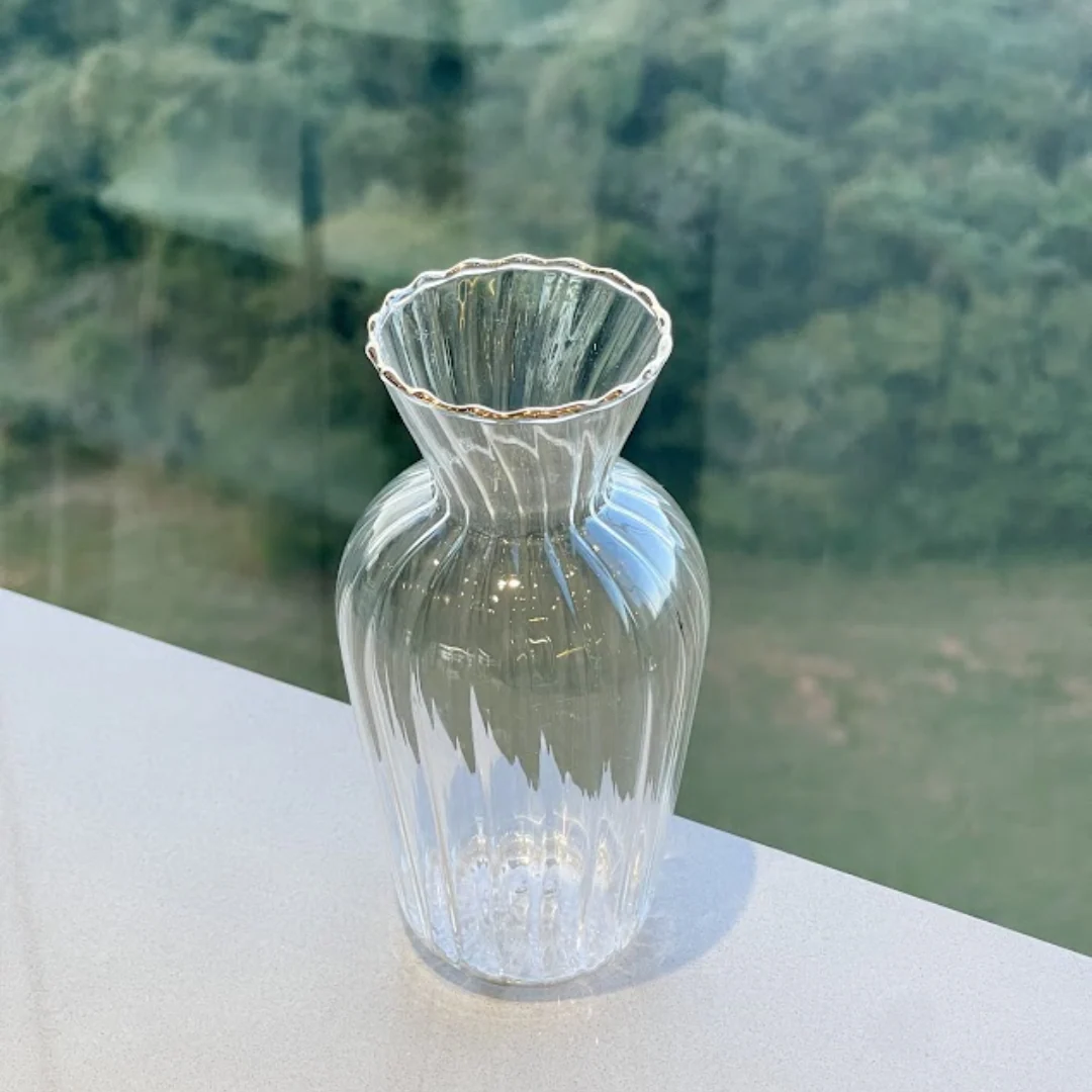 Mini Vaso com Borda Dourada G 15cm - Image 2