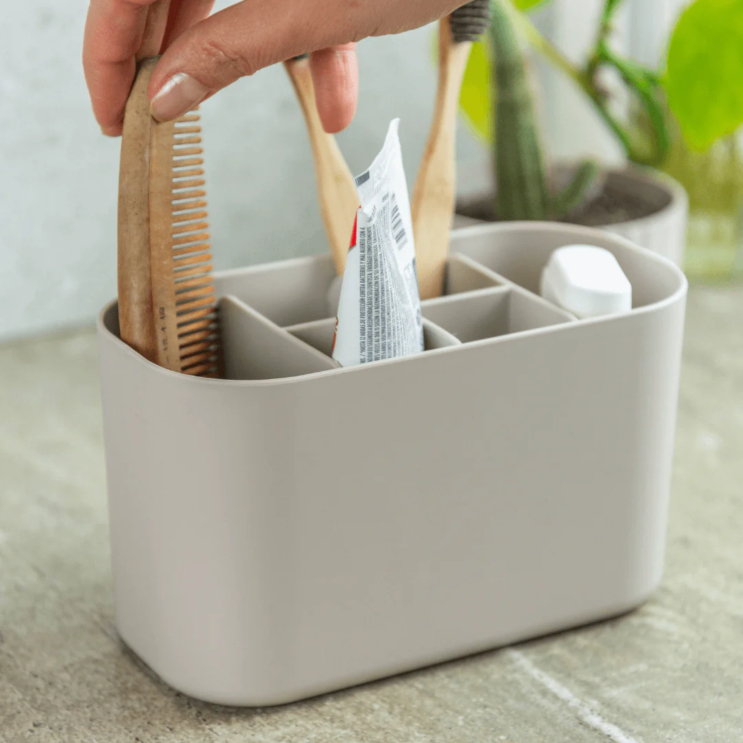 Organizador de Maquiagem com Divisórias Bold Bege 16,8cm - Image 2