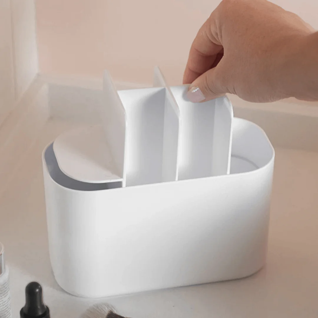 Organizador de Maquiagem com Divisórias Bold Branco 16,8cm - Image 4