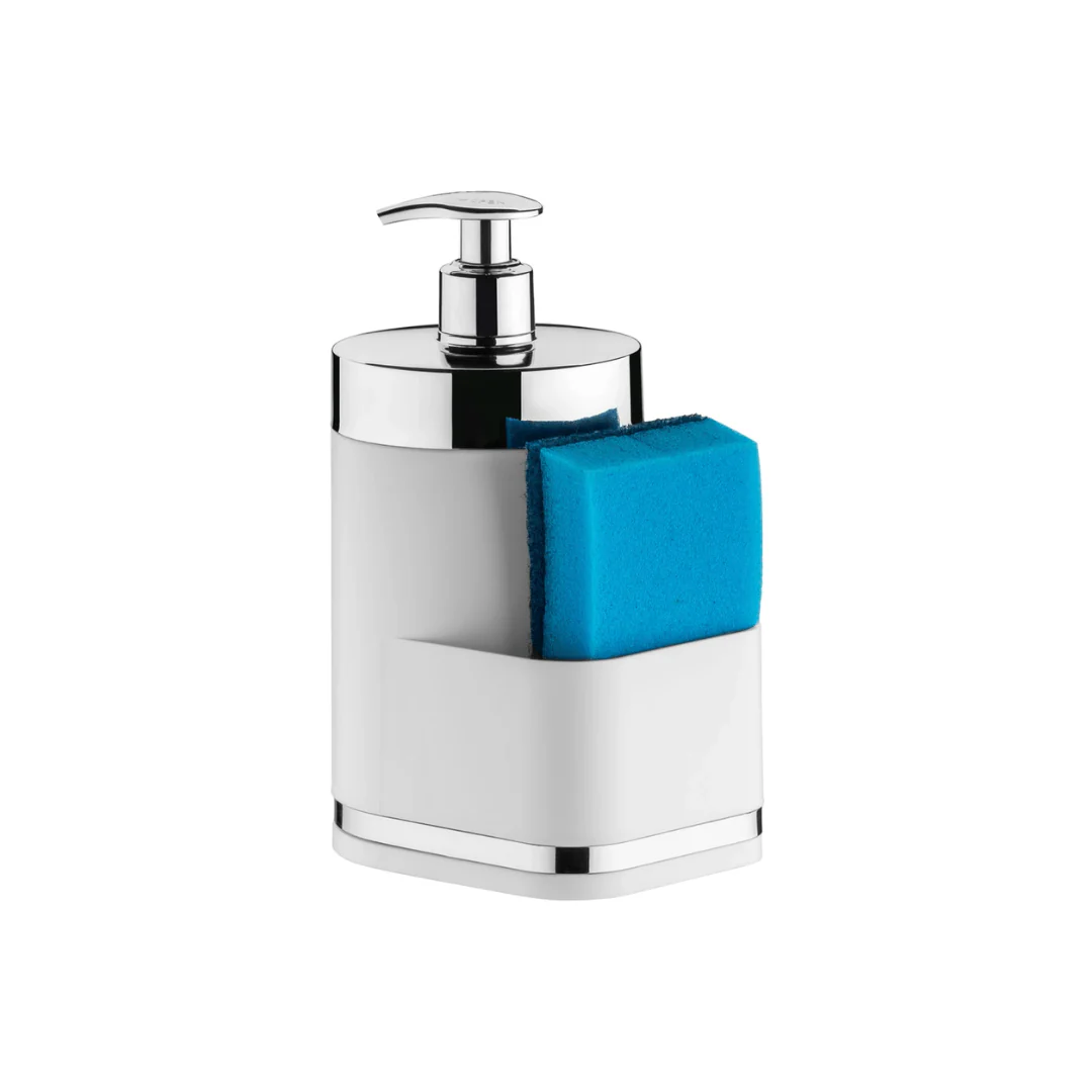 Dispenser Porta Detergente Organizador De Pia Branco e Cromado - Image 3