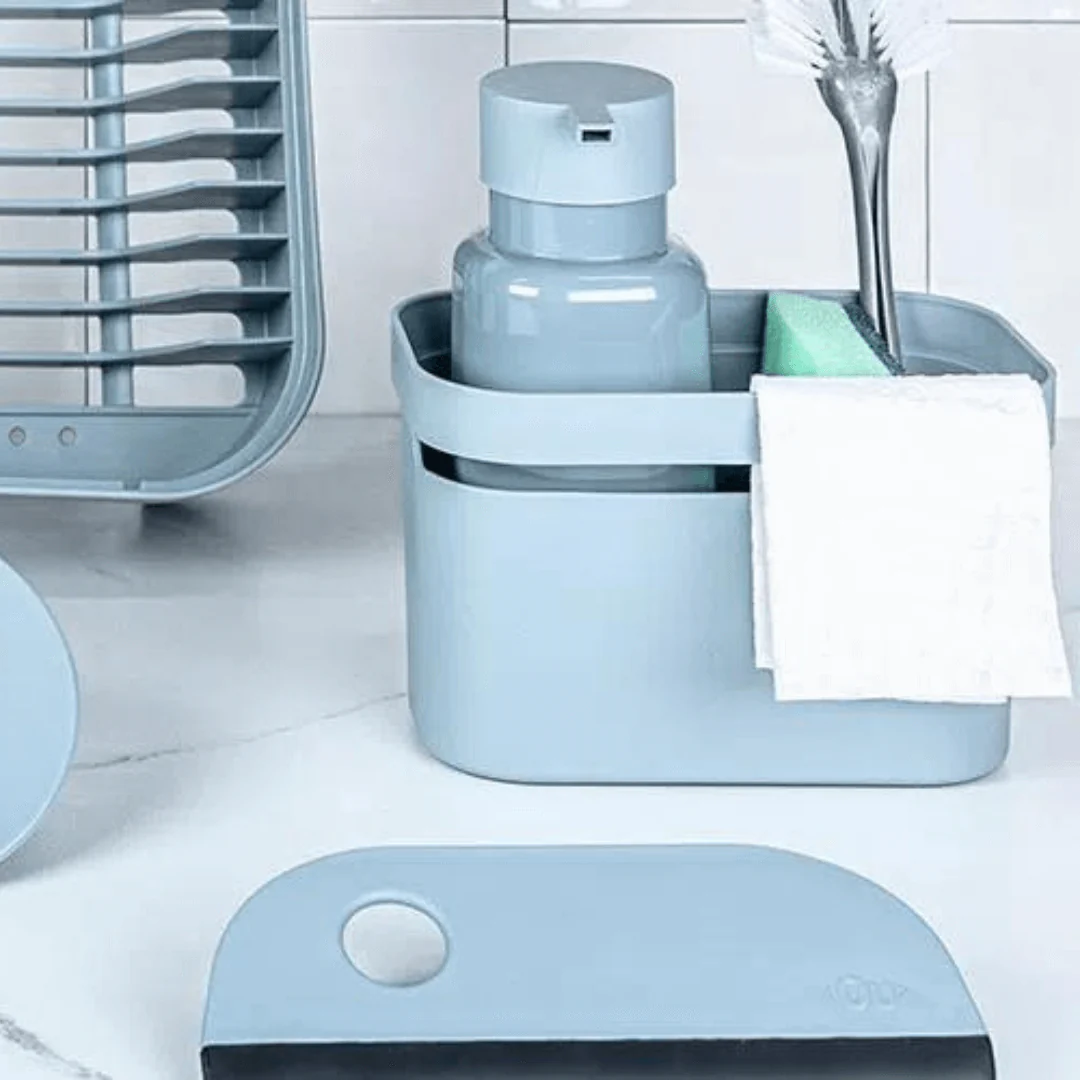 Organizador de Pia Porta Detergente Trium Max Azul Glacial Fechado - Image 2