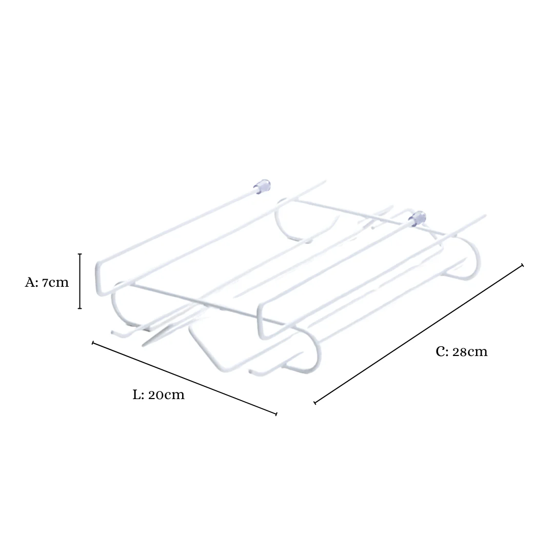 Suporte Organizador De Taças Para Armário De Encaixar Branco - Image 3