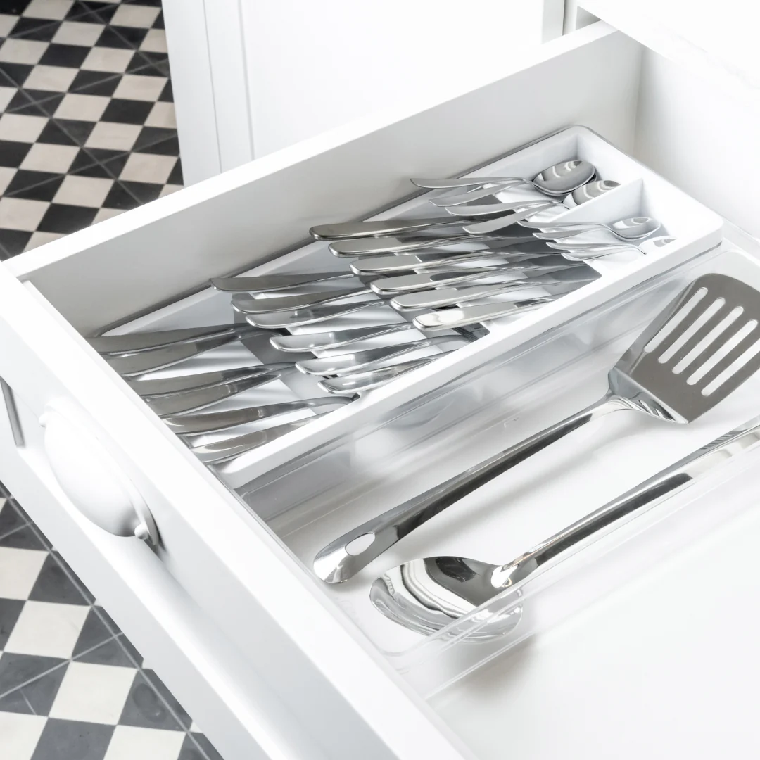 Organizador de Talheres Gaveta Clear Branco 37,5cm - Image 3