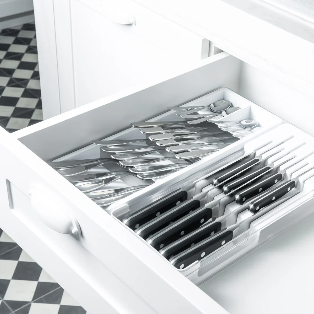 Organizador de Talheres Gaveta Clear Branco 37,5cm - Image 4