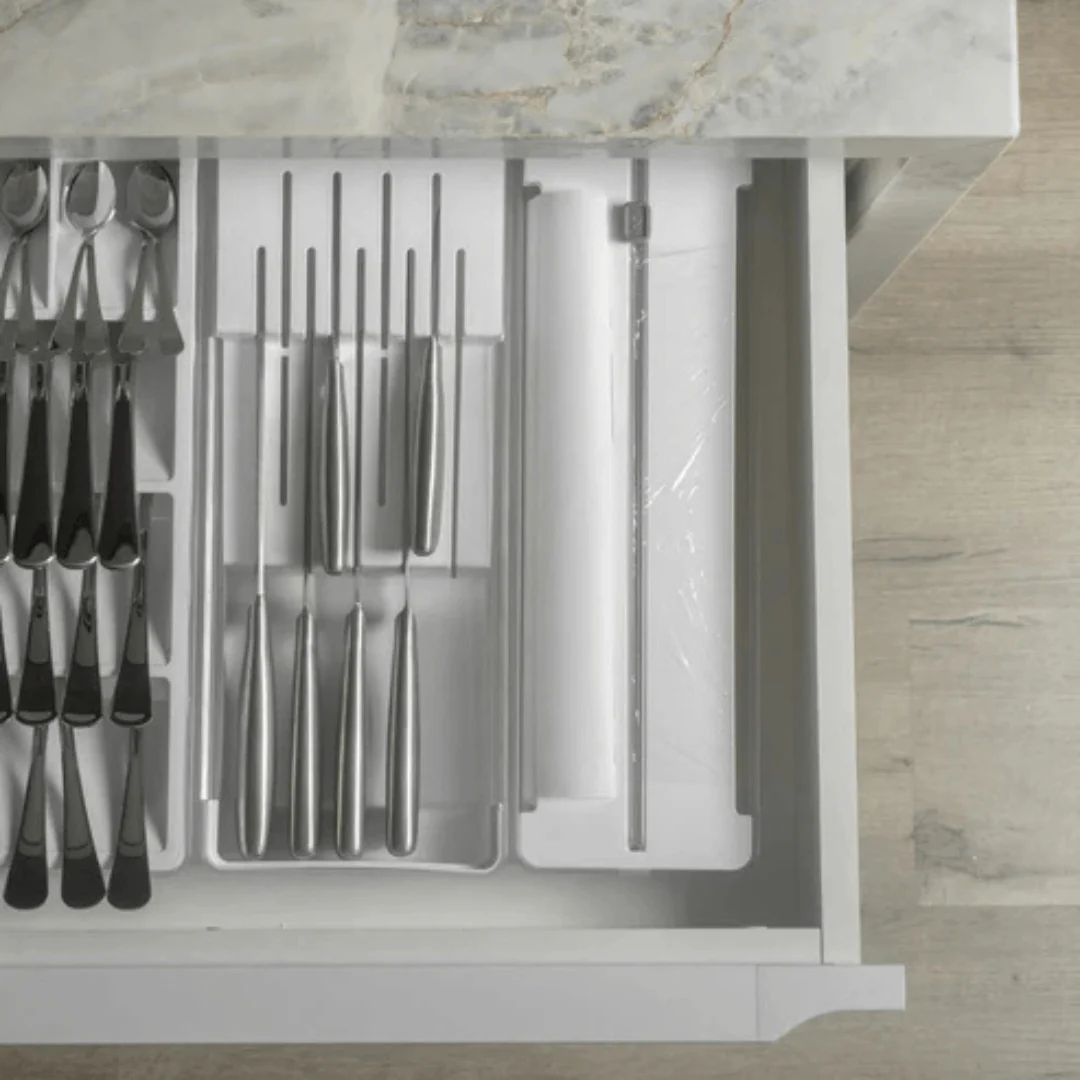 Organizador e Cortador de Rolos Duplo Clear Branco - Image 12