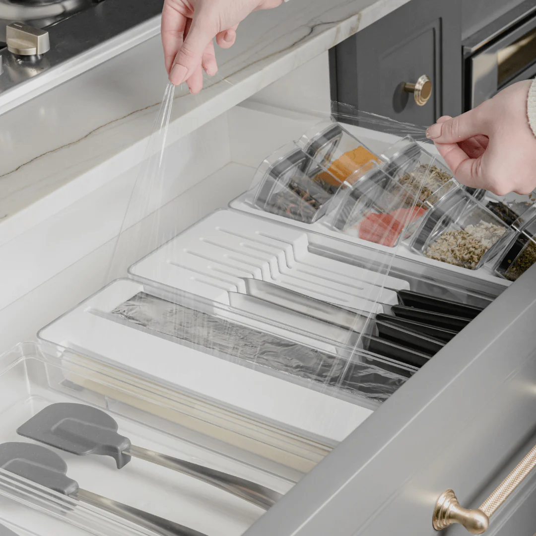 Organizador e Cortador de Rolos Duplo Clear Branco - Image 17