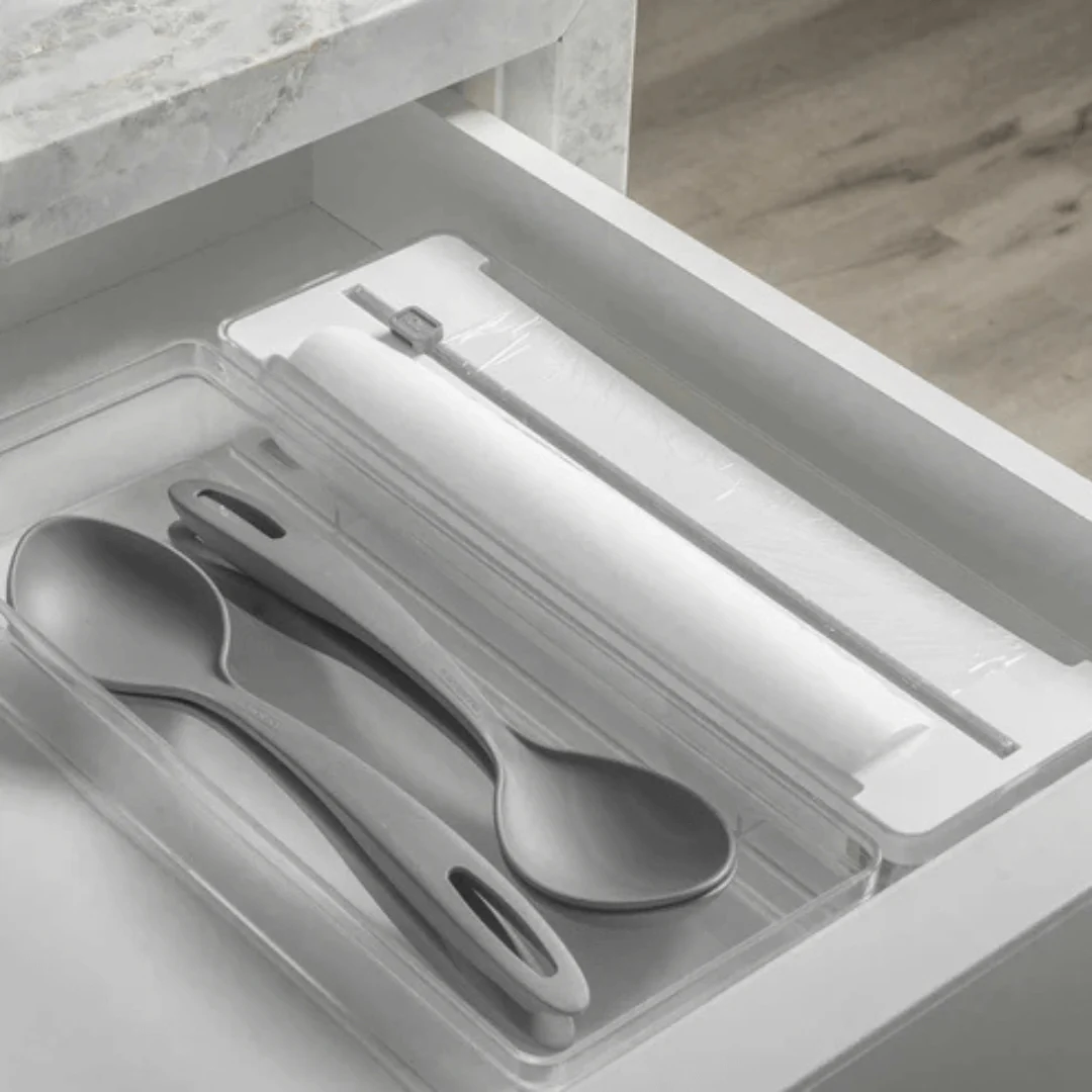 Organizador e Cortador de Rolos Duplo Clear Branco - Image 9