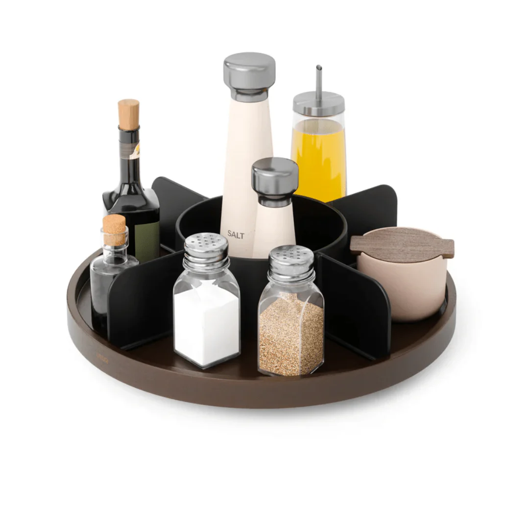 Organizador Giratório Bellwood em Madeira Preta 30cm - Image 3