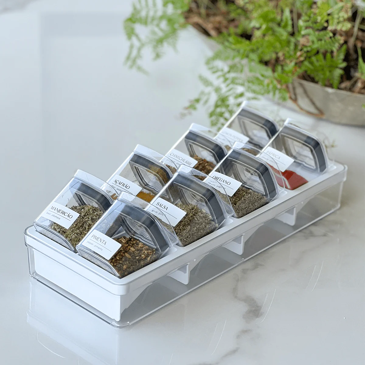 Organizador para Temperos Clear Natural 9 Peças - Image 8