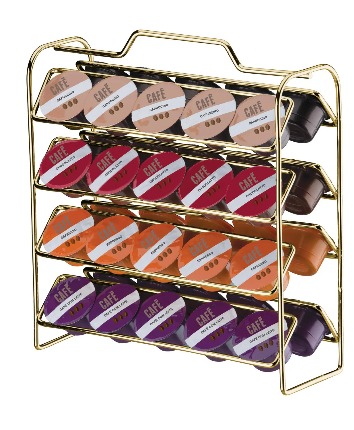 Organizador Porta Cápsulas De Café 3 Corações Dourado - Image 5