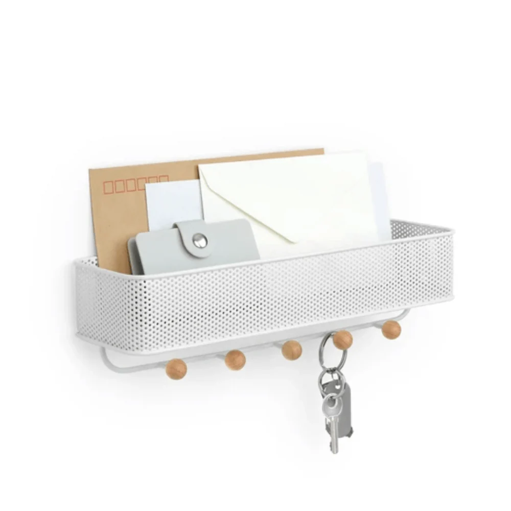 Organizador Porta Chaves e Correspondências Estique com 5 Ganchos Branco - Image 6