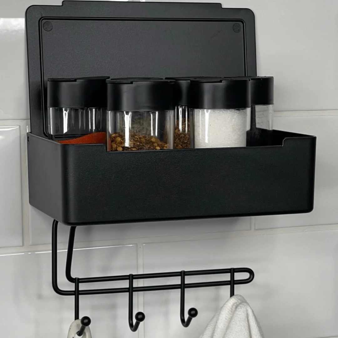 Organizador Porta Chaves Multiuso Fixação 3M Preto - Image 4
