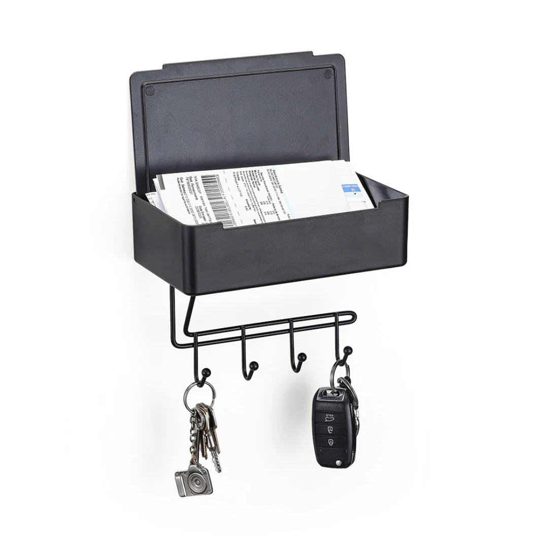 Organizador Porta Chaves Multiuso Fixação 3M Preto - Image 5
