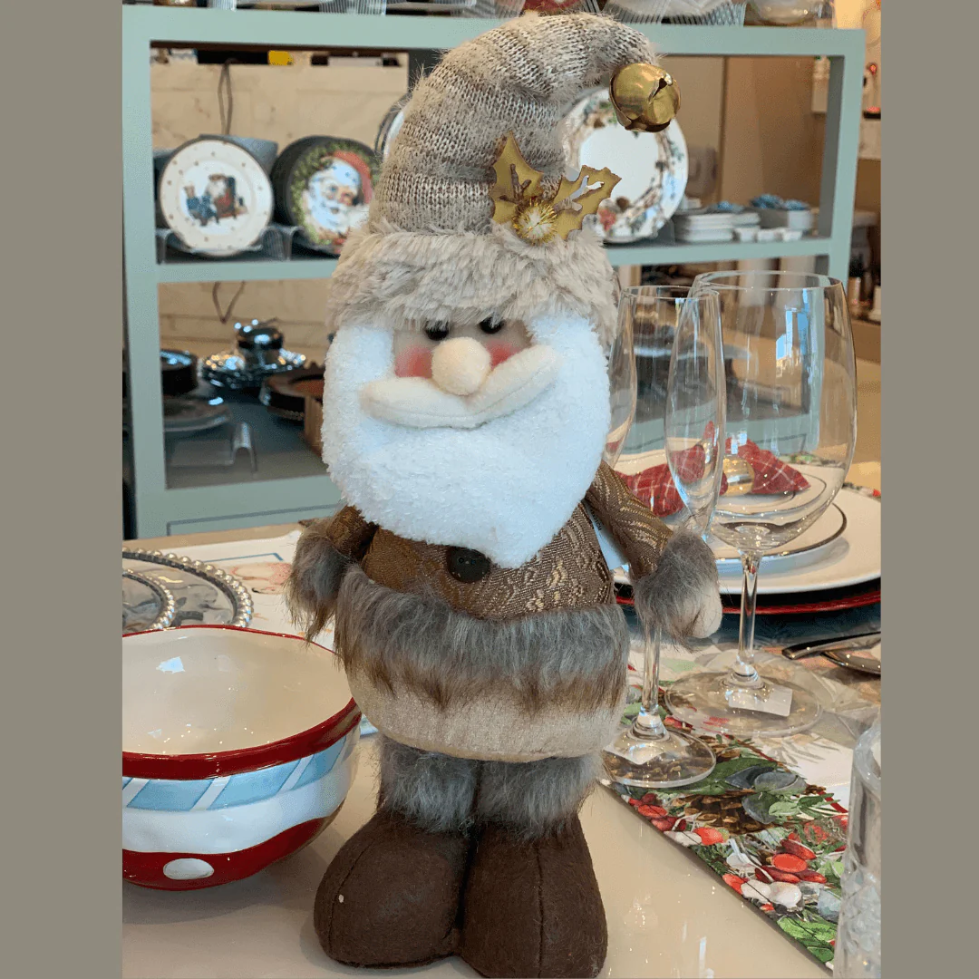 Papai Noel Decorativo Marrom e Bege 33cm - Image 3