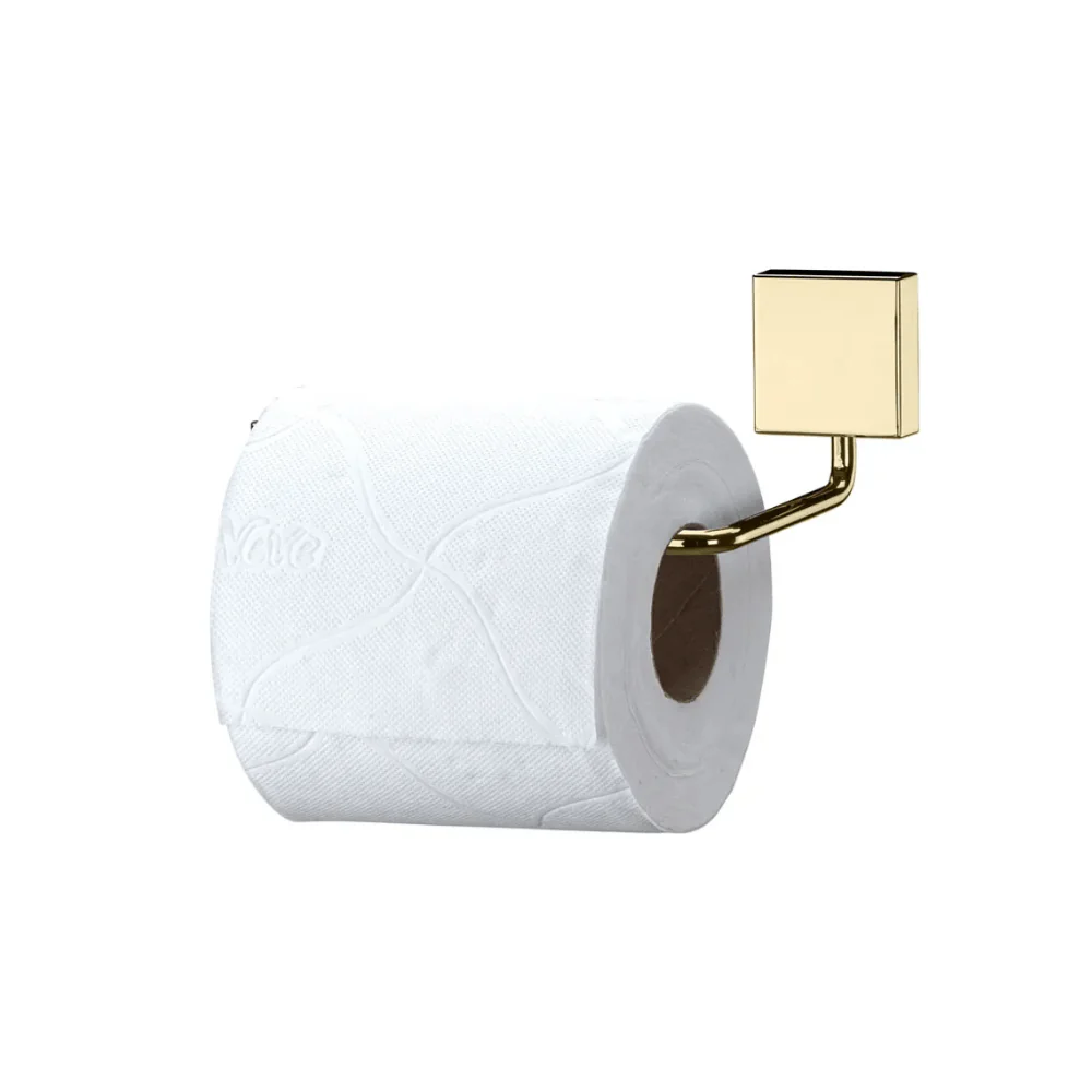 Suporte Porta Papel Higiênico de Parede Fixação Parafuso Dourado - Image 3