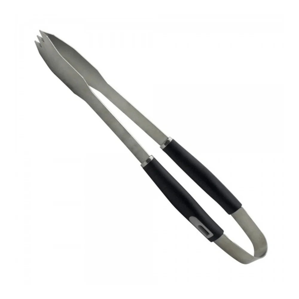 Pegador Easy Grill Para Churrasco em Aço Inox Com Cabo Plástico Preto - 42cm