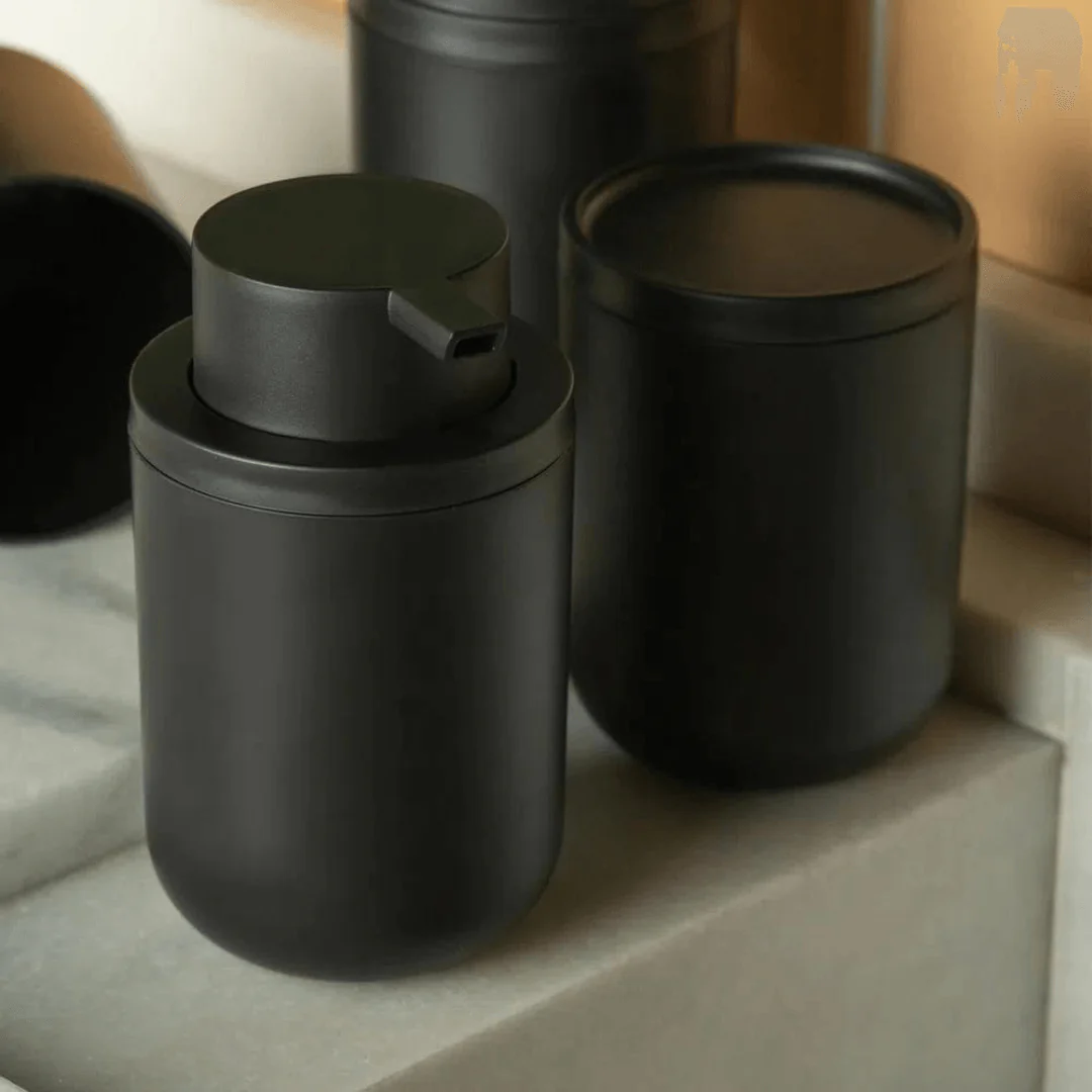 Porta Algodão e Cotonete Bold Preto 10,7cm - Image 2