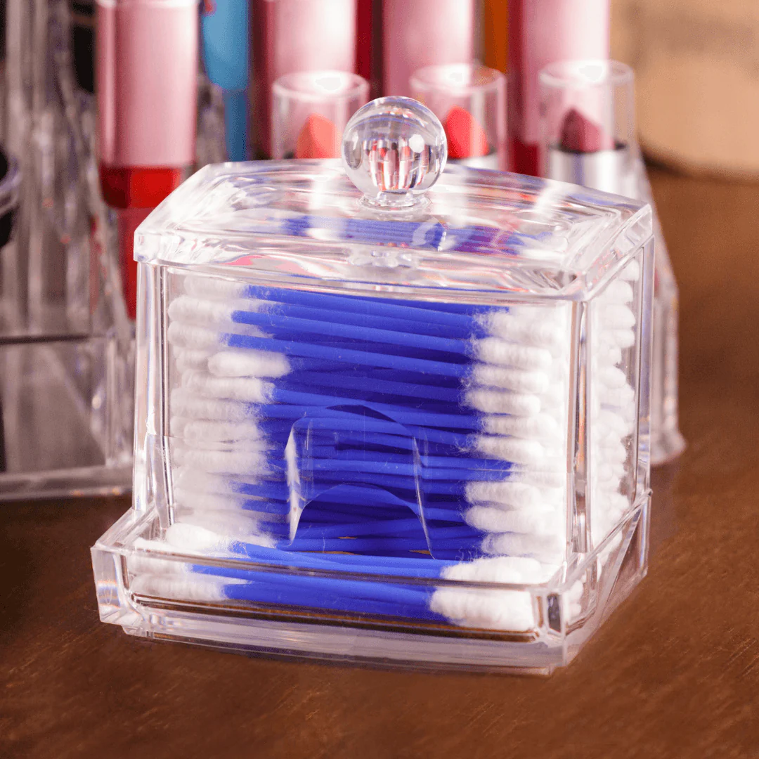 Organizador para Algodão ou Cotonete de Acrilíco Quadrado 9,5cm - Image 2