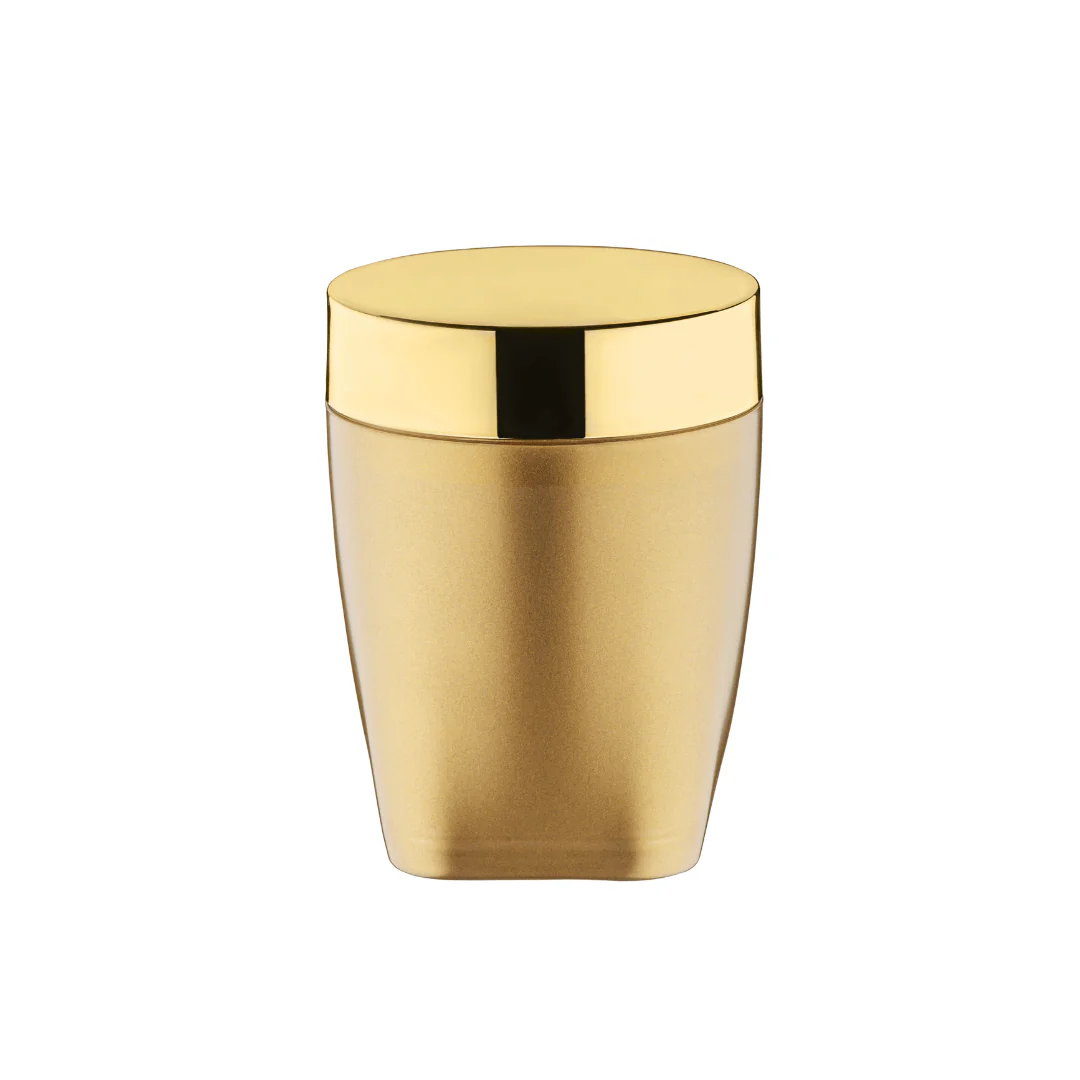 Porta Algodão e Cotonete Dourado 12cm