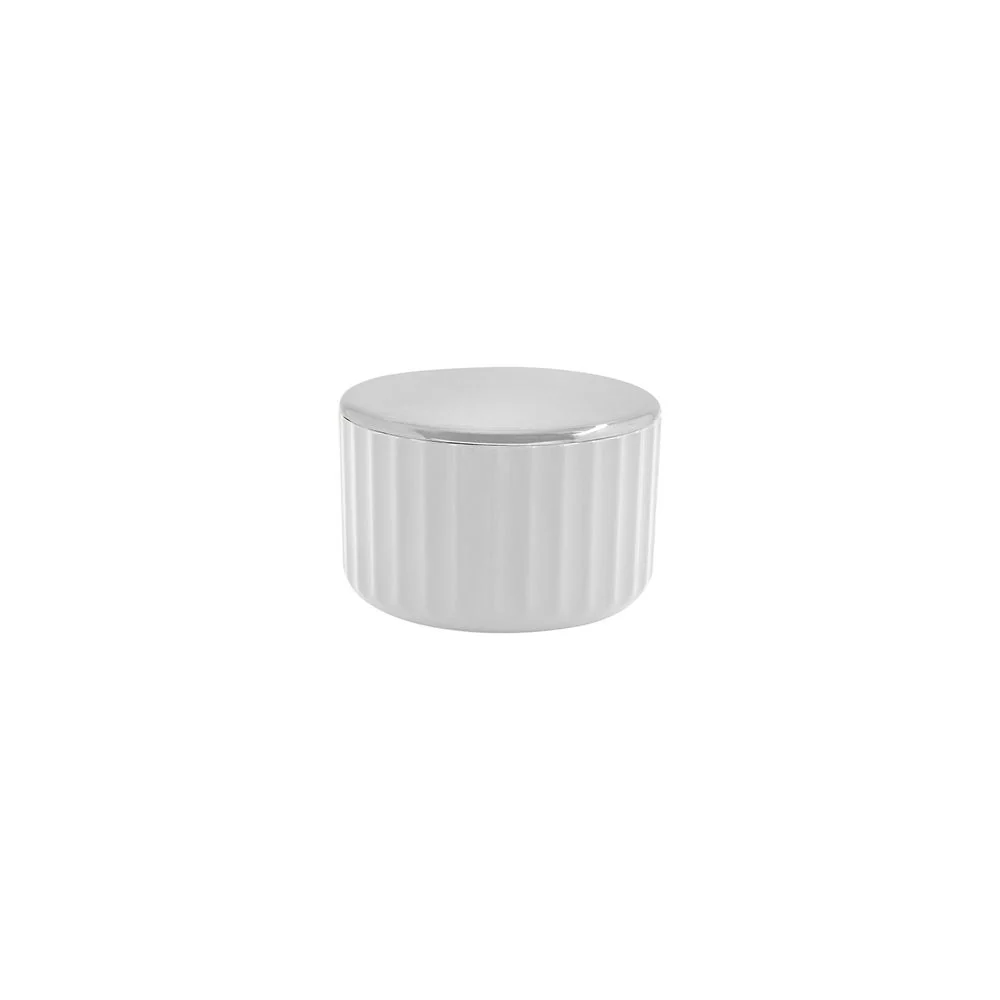 Porta Algodão Groove Branco e Cromado - Image 2