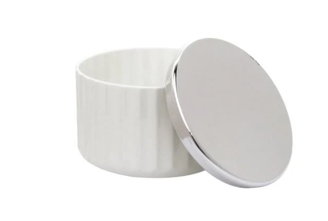 Porta Algodão Groove Branco e Cromado - Image 3