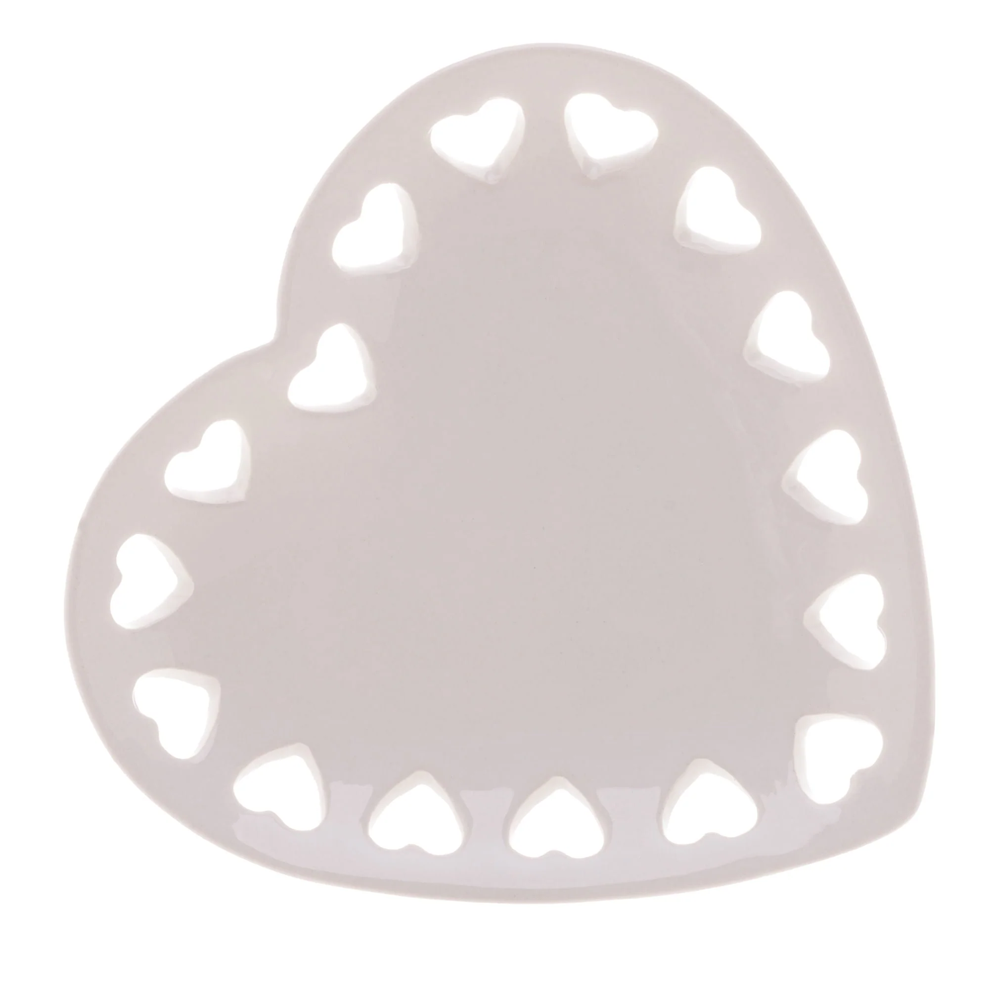 Porta Anéis de Cerâmica Coração Branco 14cm - Image 3