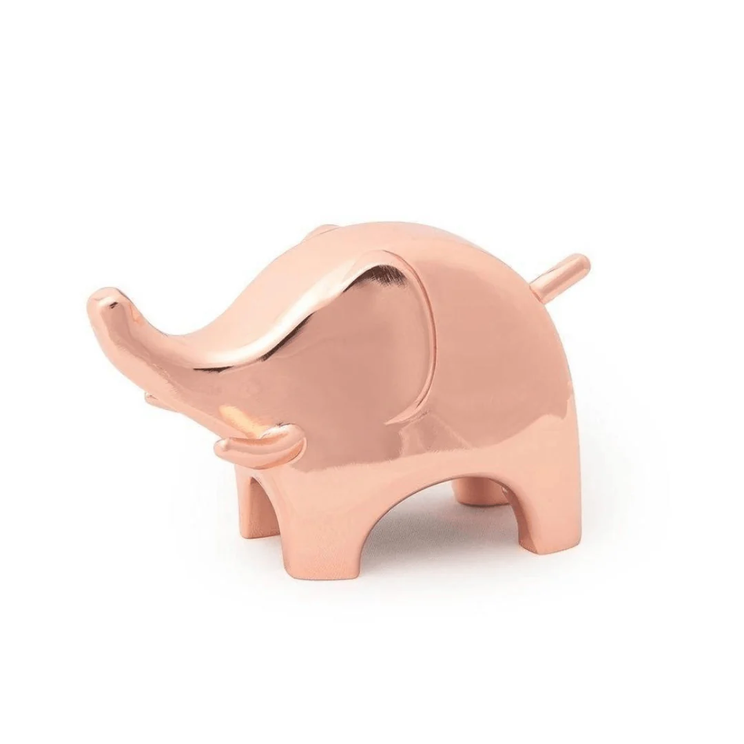 Porta Anél Anigram Elefante Rose Gold