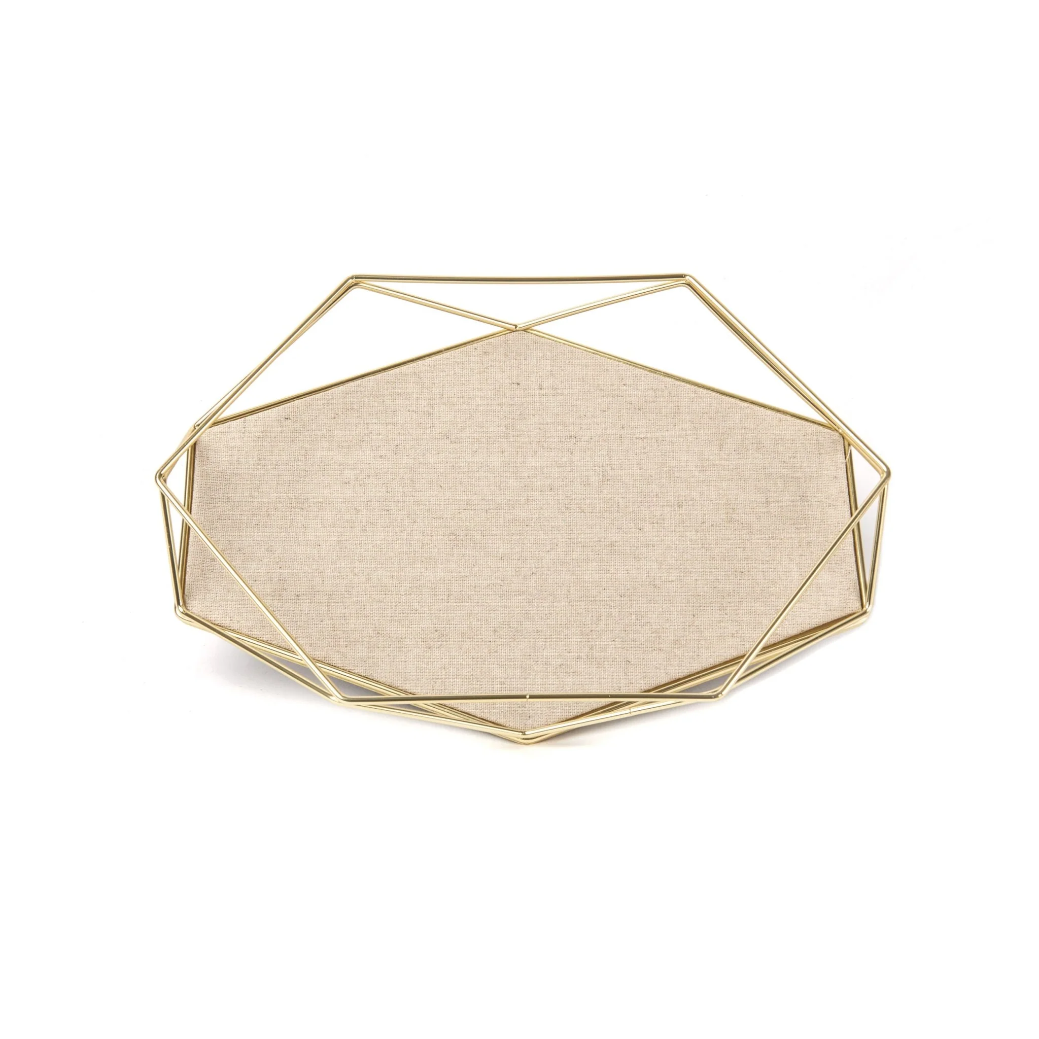 Porta Bijuterias Acessórios Prisma Dourado