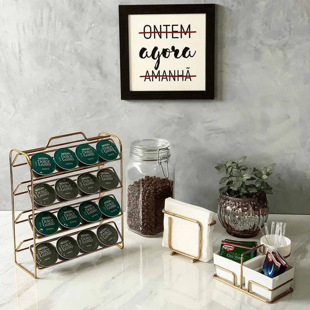 Organizador Porta Cápsulas de Café Dolce Gusto Dourado - Image 4