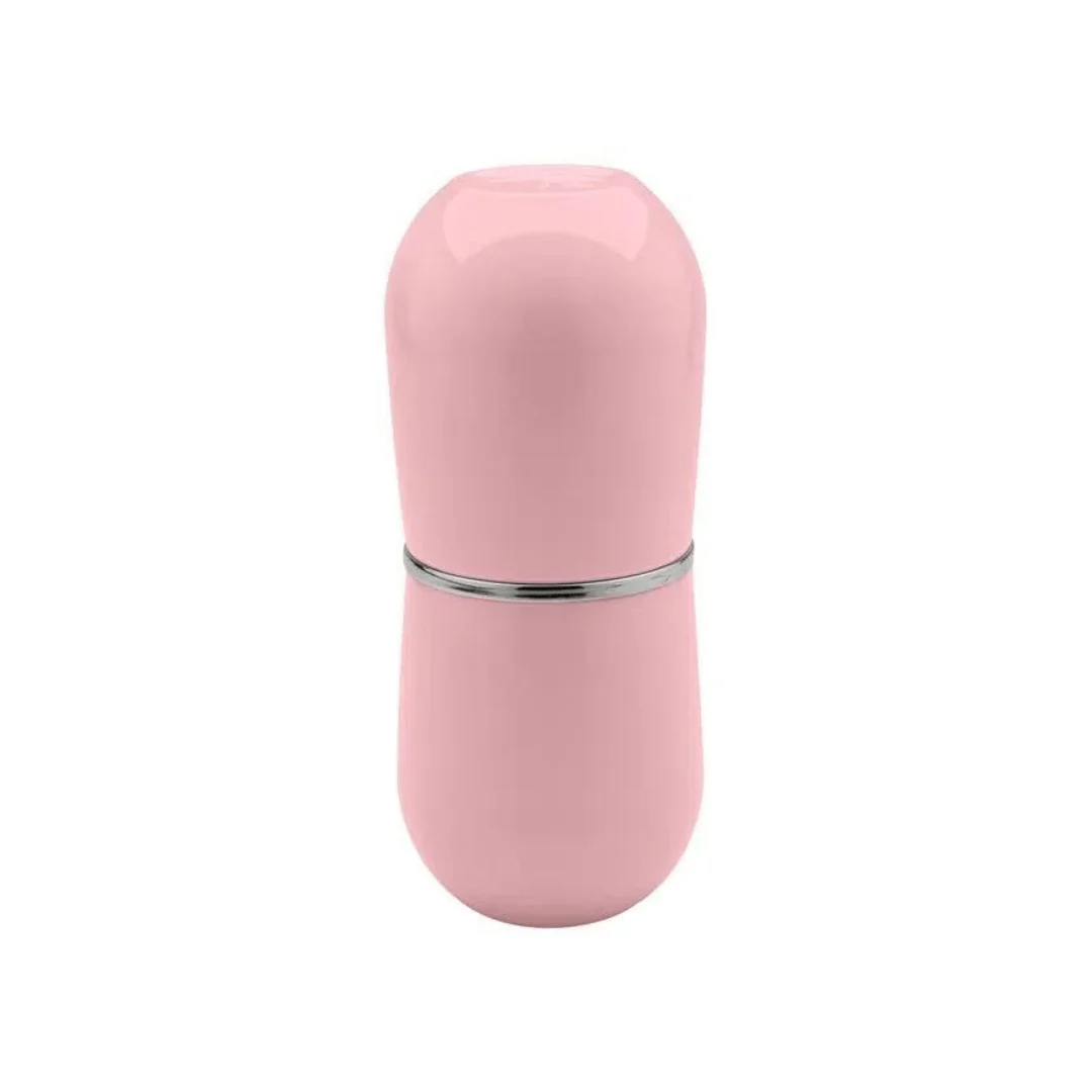 Porta Escova Cromo Belly Com Tampa Rosa Quartz