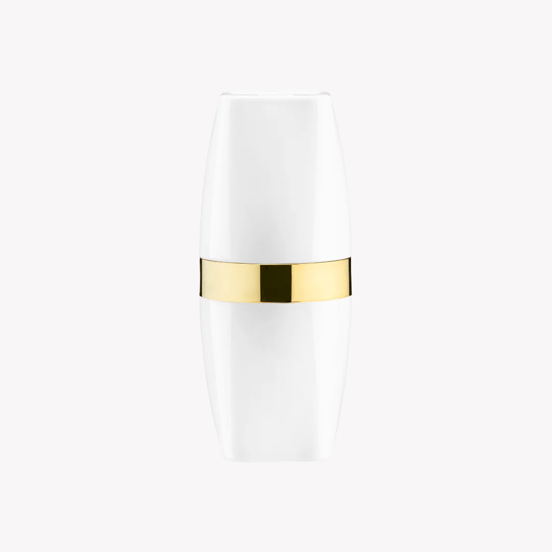 Porta Escova e Creme Dental Branco com Dourado 22cm
