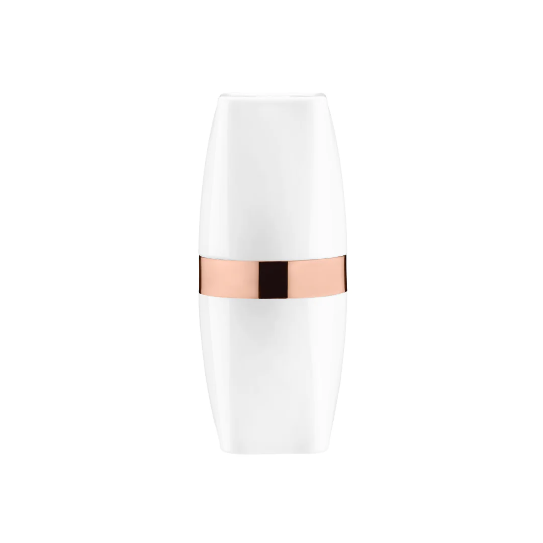 Porta Escova e Creme Dental Branco com Rose Gold