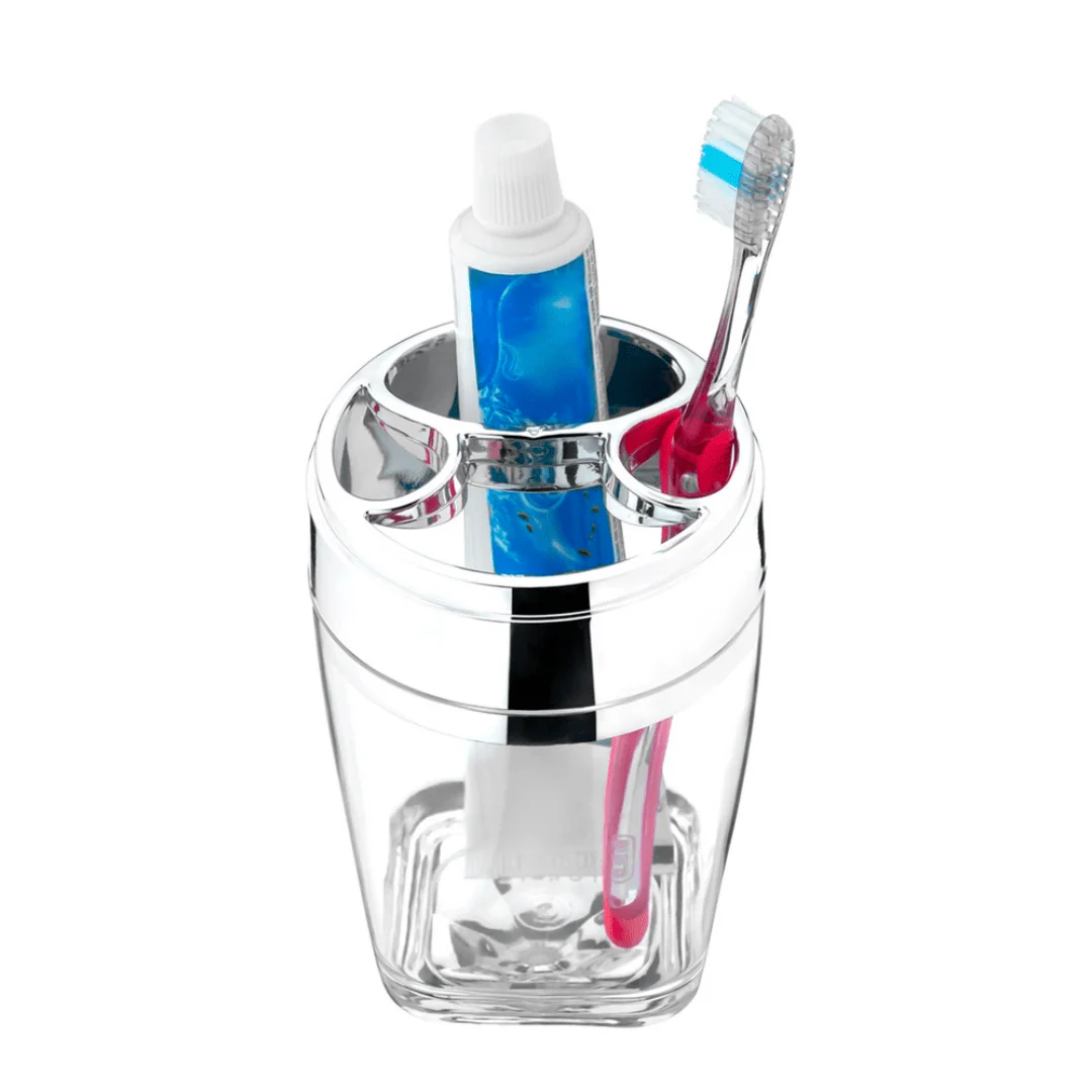 Porta Escova e Creme Dental Plástico Transparente 22cm - Image 3