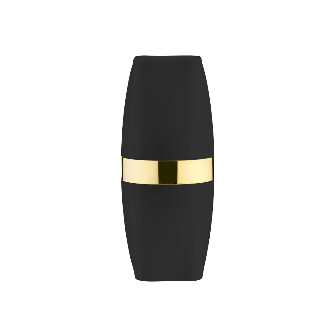 Porta Escova e Creme Dental Preto com Dourado 22cm