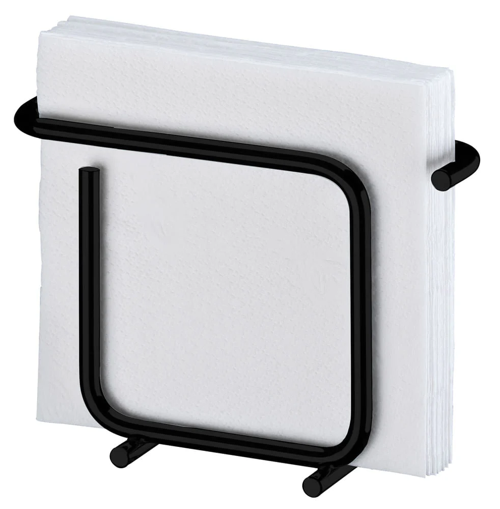 Porta Guardanapos Pequeno Preto Fosco Linha Black