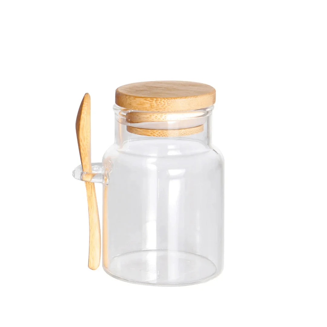 Porta Mantimento em Vidro com Tampa e Colher de Bambu 150ml - Image 4