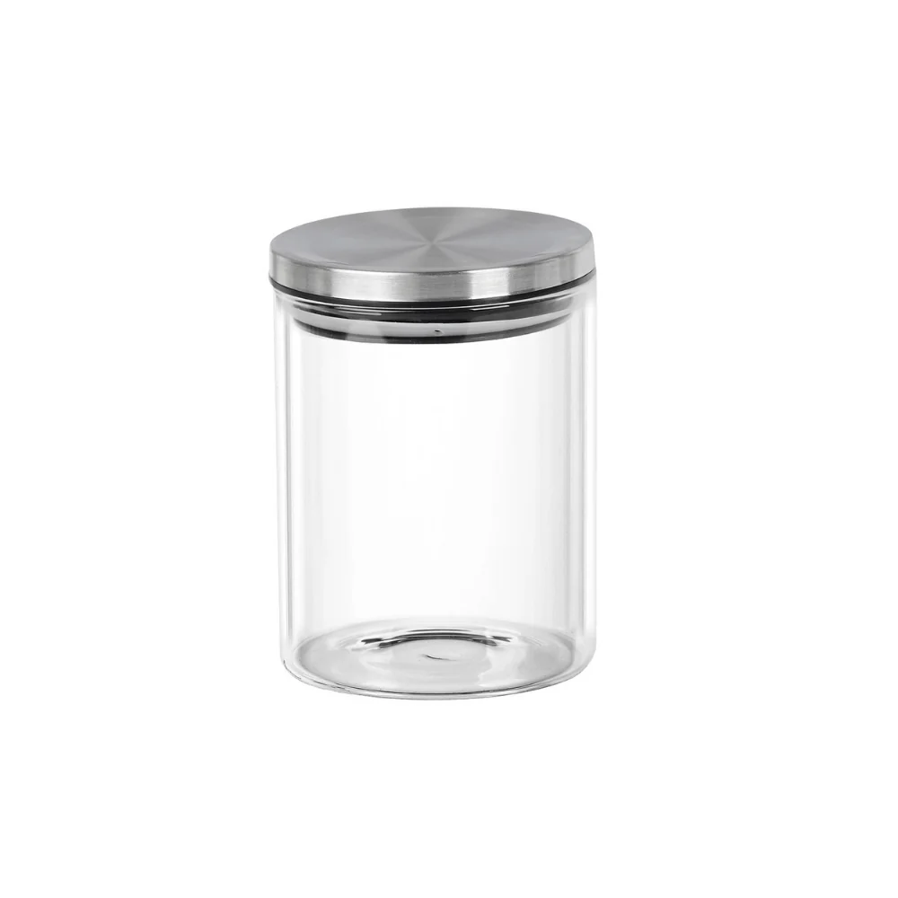 Porta Mantimento Redondo em Vidro Borossilicato Tampa De Metal Prata - 800 ml - Image 2