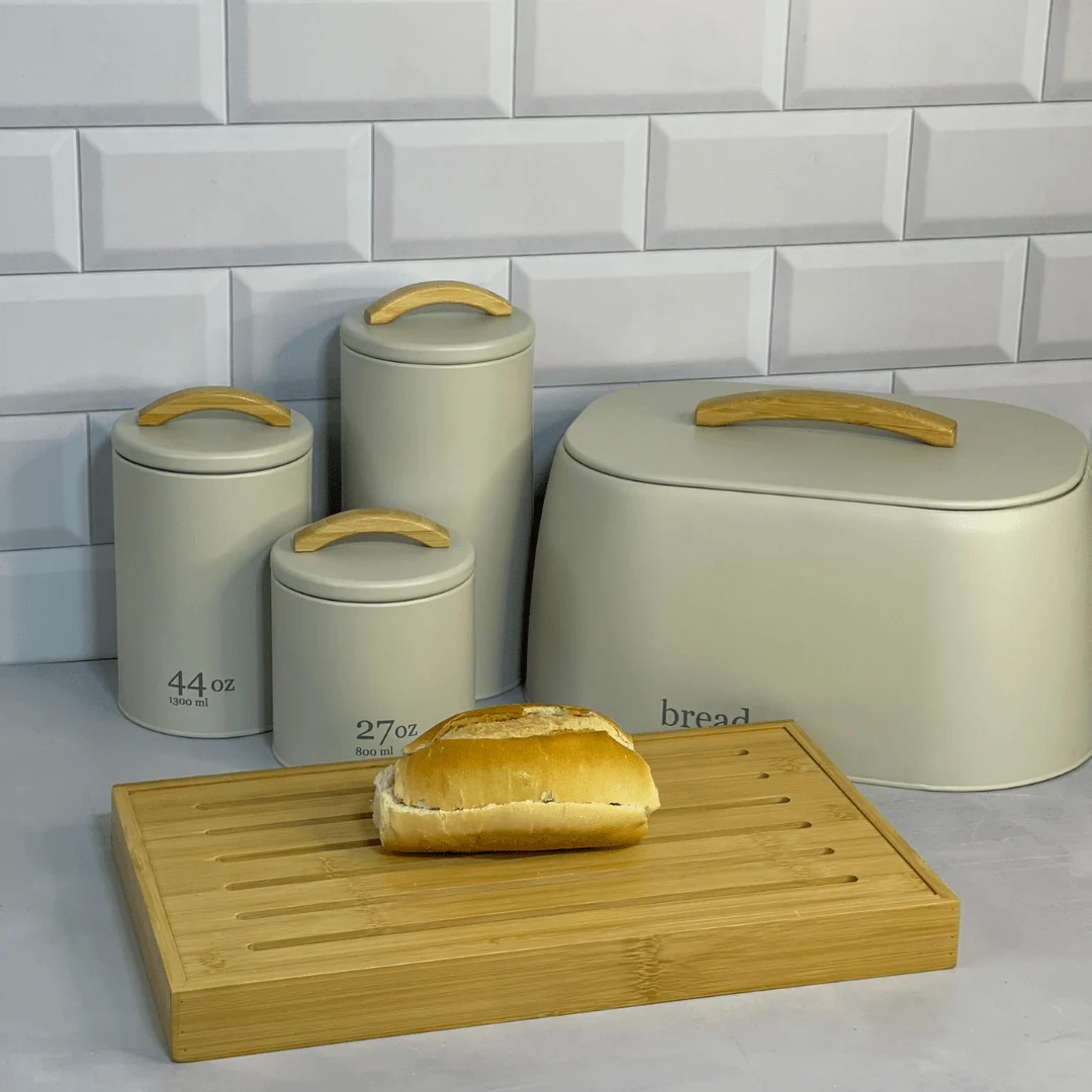 Porta Pão Sense com Alça de Bambu Bege 33,5cm - Image 6