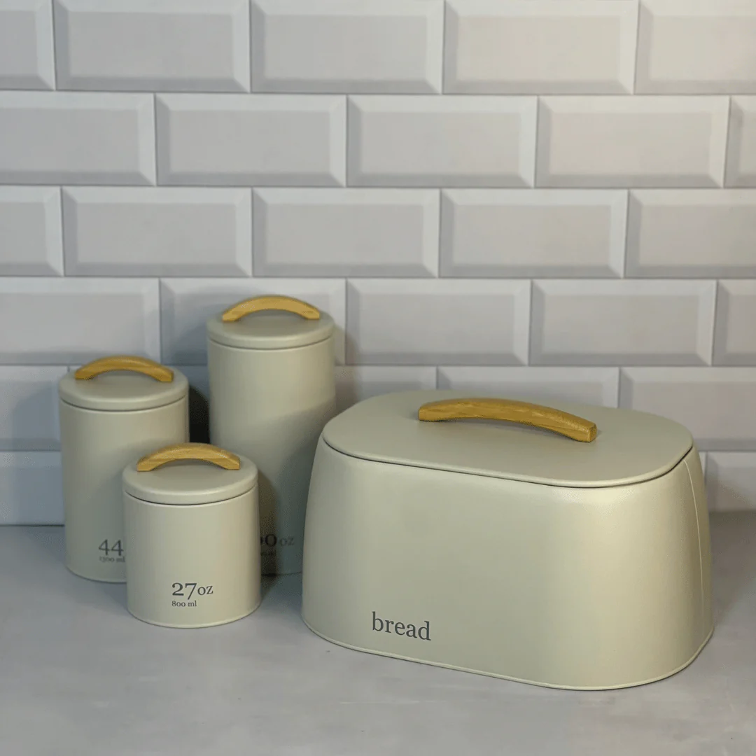 Porta Pão Sense com Alça de Bambu Bege 33,5cm - Image 7