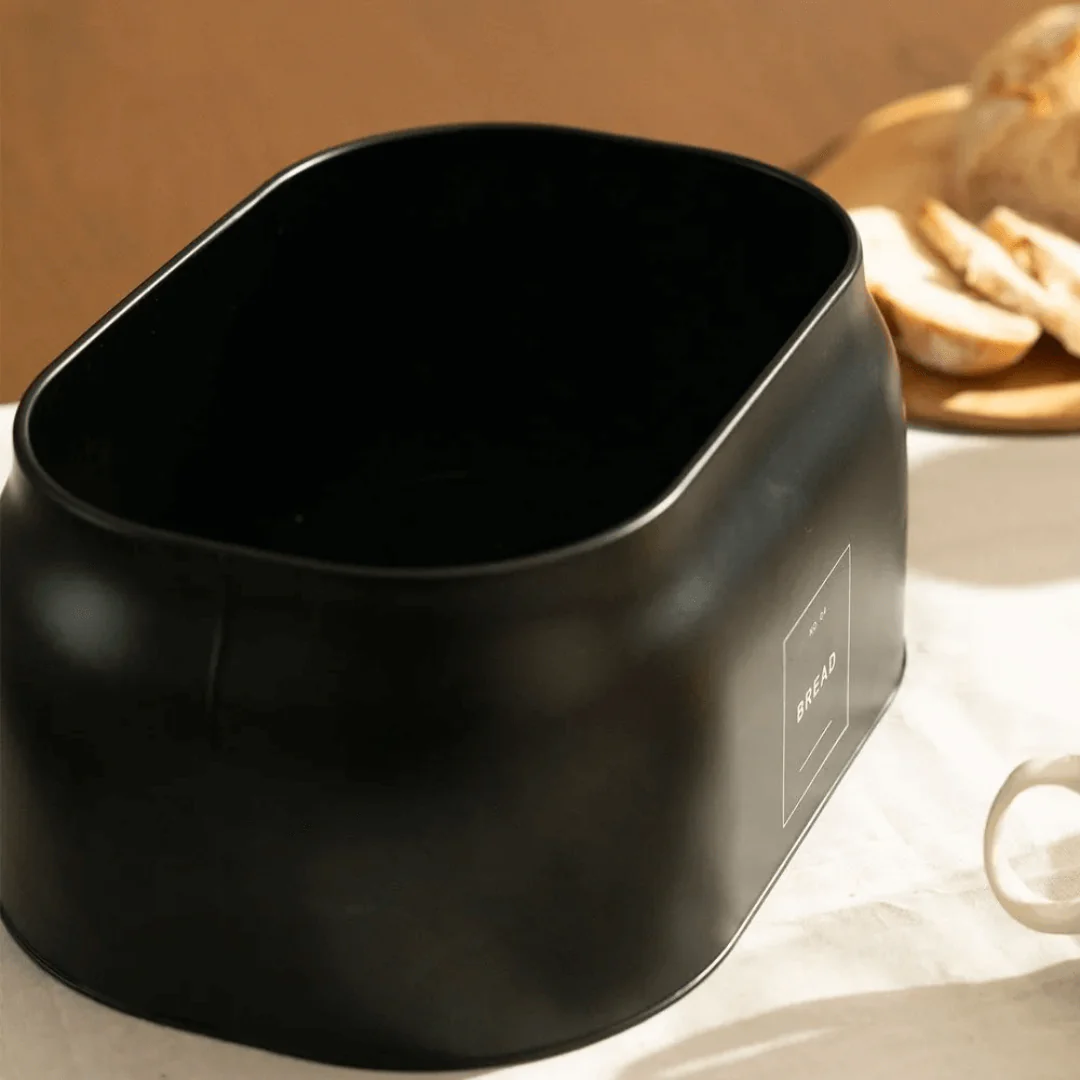 Porta Pão Sense em Metal com Tampa de Bambu 33,5cm Preto - Image 3