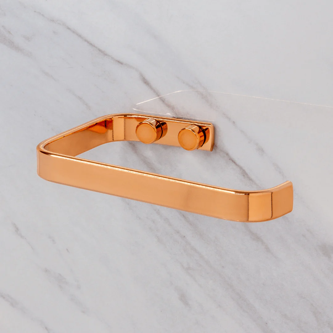 Porta Papel Higiênico Aço Piatina Fixação Parafuso Rose Gold - Image 2