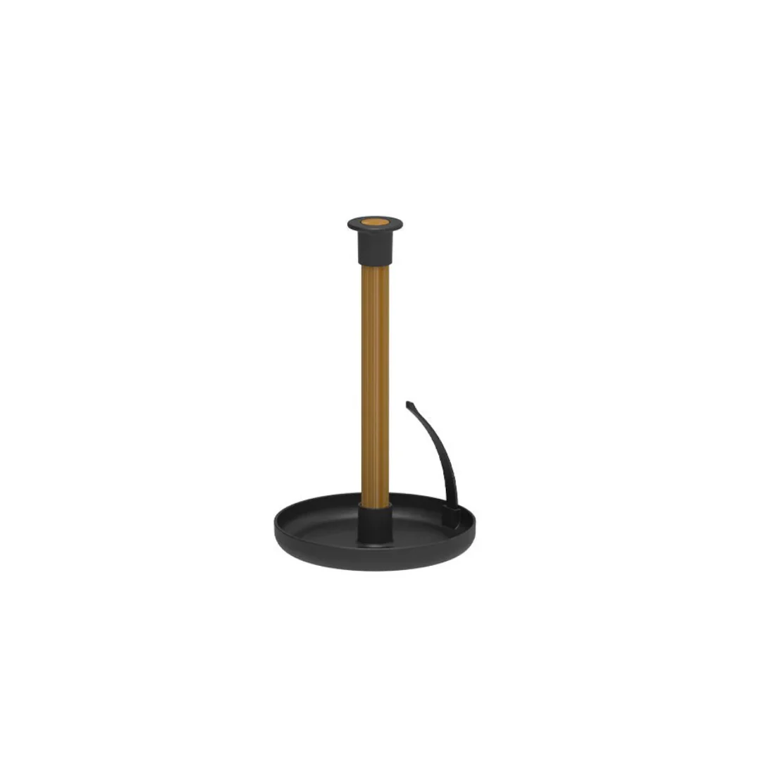Porta Papel Toalha Lume Plástico e Bambu Preto 24cm - Image 6