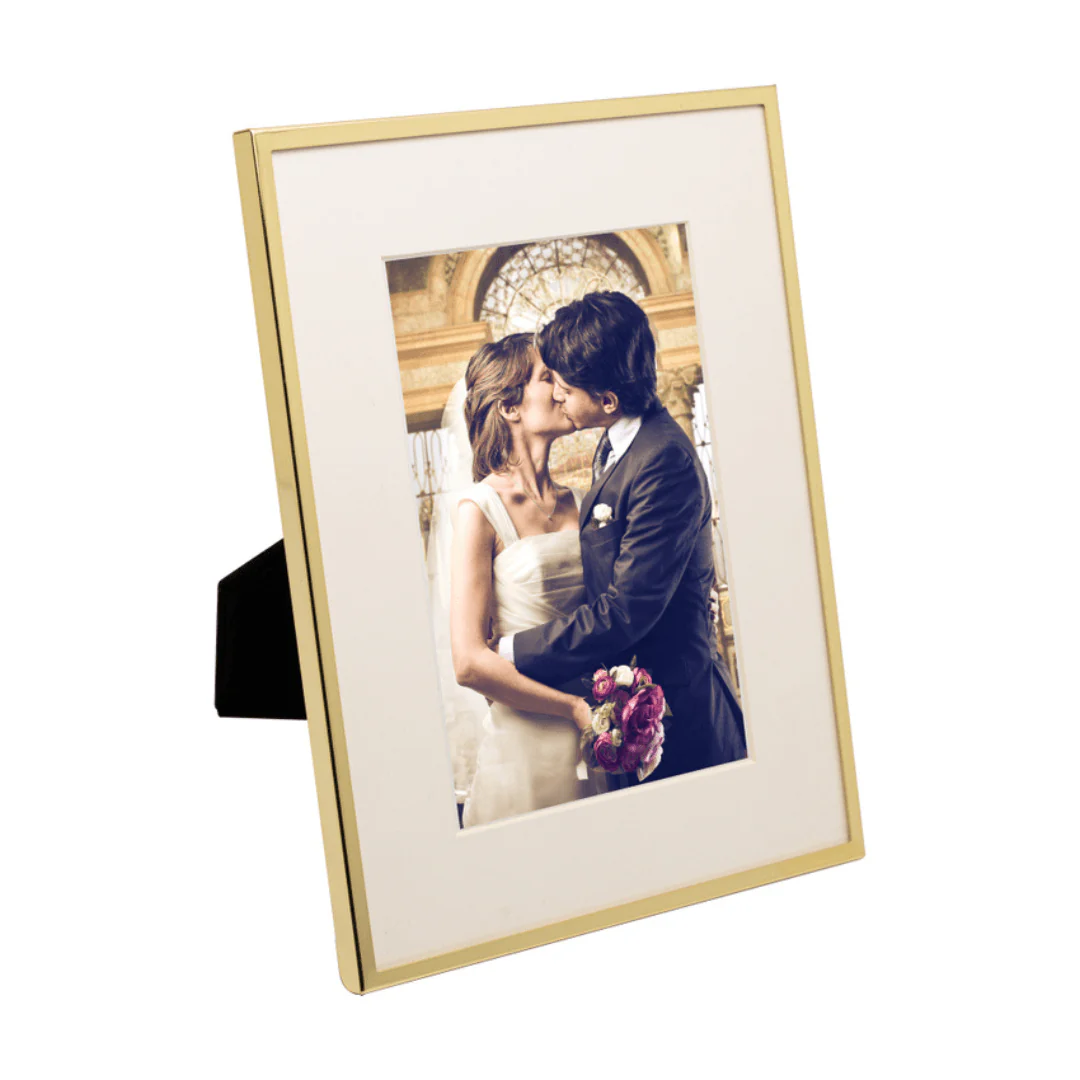 Porta Retrato em Aço Inox Basic Dourado 13cm x 18cm - Image 3