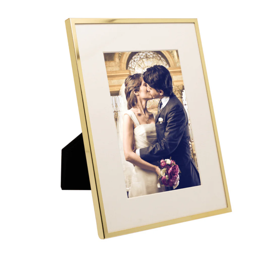 Porta Retrato em Aço Inox Basic Dourado 13cm x 18cm - Image 4