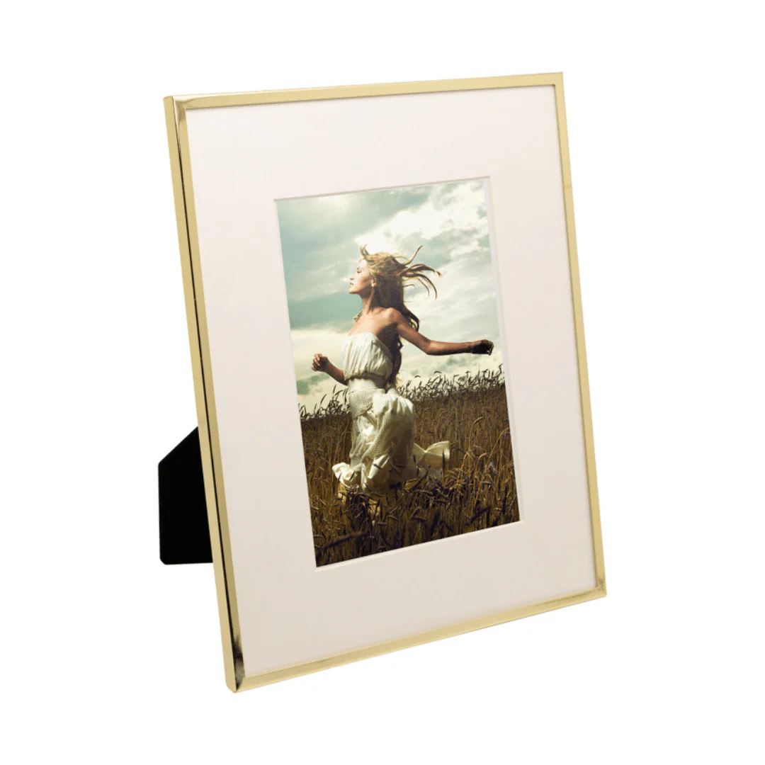 Porta Retrato em Aço Inox Basic Dourado 15cm x 20cm - Image 3