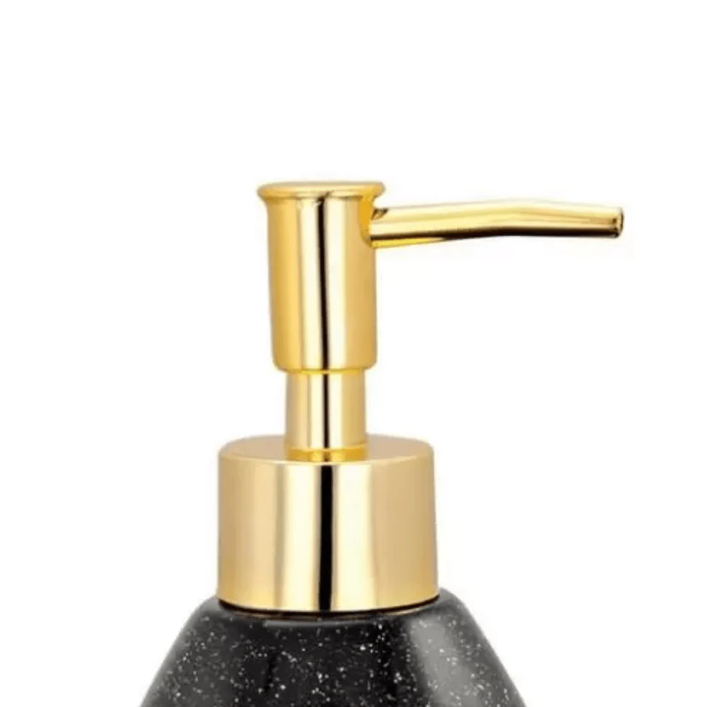Porta Sabonete Líquido Dispenser Cerâmica Pêra Constelação Preto e Dourado - 17,5 cm - Image 2