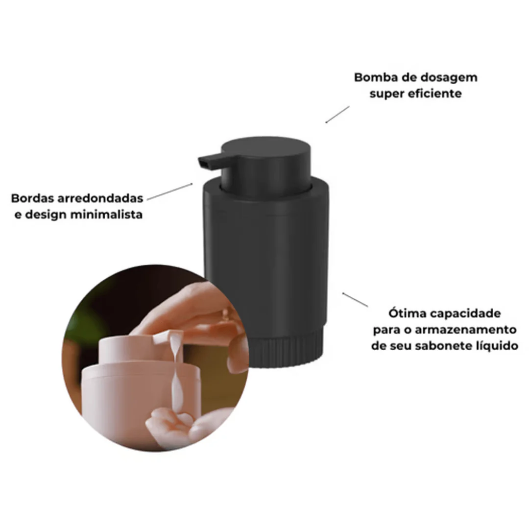 Porta Sabonete Liquido Dorica Preto 300ml - Image 5