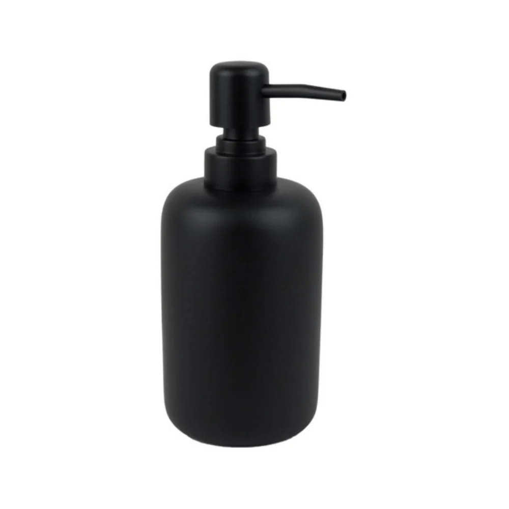 Porta Sabonete Líquido ou Álcool Gel Em Cimento Preto Fosco - 17 cm